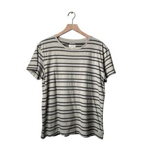 American Eagle Outfitters Gray Striped Short Sleeve Tee